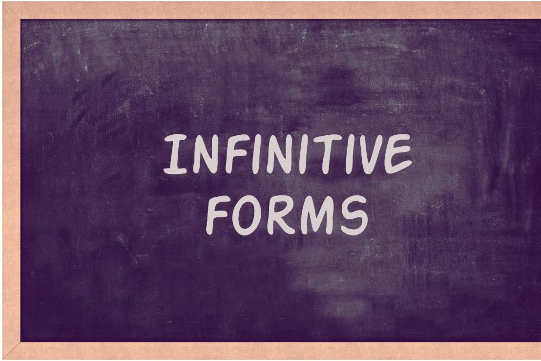 Infinitive forms